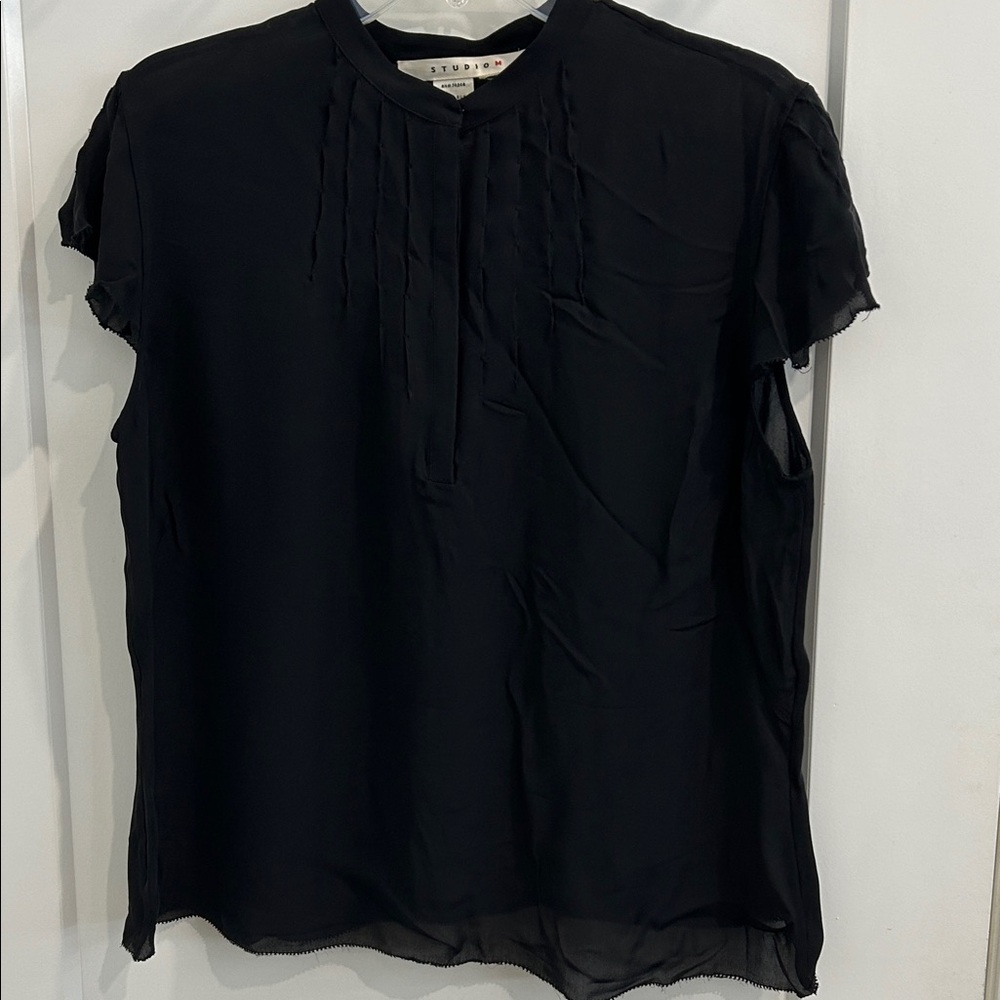 Y2K 💯% Silk Flutter Sleeve Blouse by Studio M |Size Medium